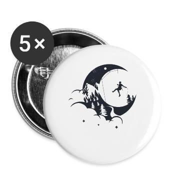 Climbing rock climbing moon - Buttons large 2.2''/56 mm (5-pack) - white - Front