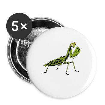 Insekt Insekten Gottesanbeterin Naturliebhaber - Buttons groß 56 mm (5er Pack) - Weiß - Vorne