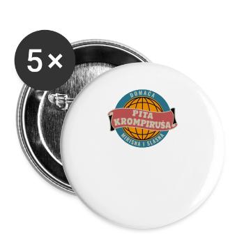 Pita Krompirusa Balkan Cuisine - Funny Jugo - Lot de 5 grands badges (56 mm) - blanc - Devant