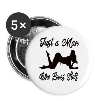 Sex - Buttons groß 56 mm (5er Pack) - Weiß - Vorne
