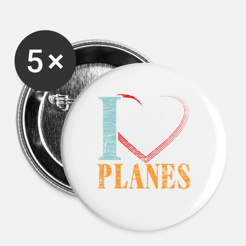 plane - Buttons large 2.2''/56 mm (5-pack) - white