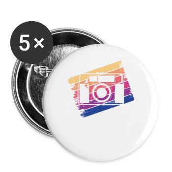 Camera Photographer Photography - Buttons large 2.2''/56 mm (5-pack) - white - Front
