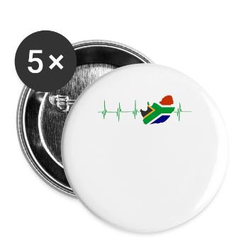 Idée cadeau chemise République d'Afrique du Sud - Lot de 5 grands badges (56 mm) - blanc - Devant