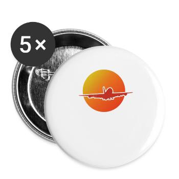 Avion - Lot de 5 grands badges (56 mm) - blanc - Devant