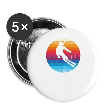 Ski - Buttons groß 56 mm (5er Pack) - Weiß - Vorne