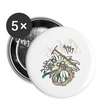 Mountaineers Outdoor Mountains Mountaineering Edelweiß - Buttons large 2.2''/56 mm (5-pack) - white - Front