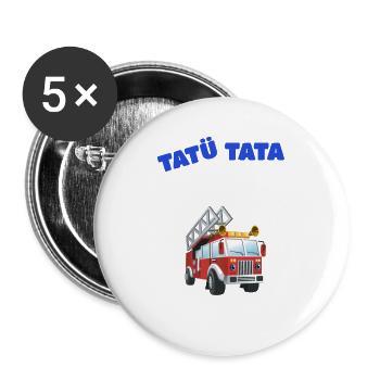 10. Geburtstag Feuerwehr Geschenk - Buttons groß 56 mm (5er Pack) - Weiß - Vorne