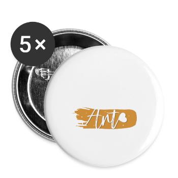 Make-up is my art - Buttons large 2.2''/56 mm (5-pack) - white - Front