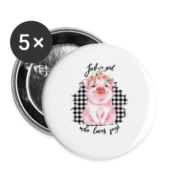 Porcs - Lot de 5 grands badges (56 mm) - blanc - Devant