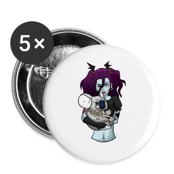 Zombie Monster Untote Koala Kreatur Halloween - Buttons groß 56 mm (5er Pack) - Weiß - Vorne