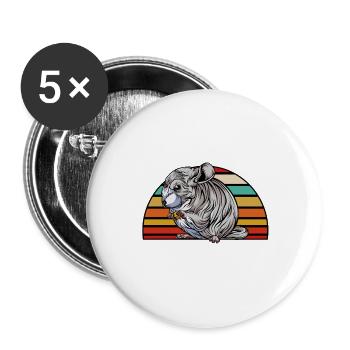 J’ai juste besoin de mon chinchilla - Lot de 5 grands badges (56 mm) - blanc - Devant