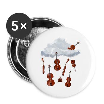 Eine Wolke im Himmel voller hängender Geigen - Buttons groß 56 mm (5er Pack) - Weiß - Vorne