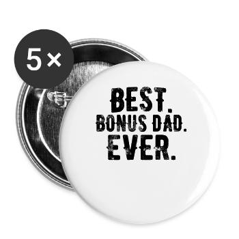 Best bonus dad ever - stepfather father's day - Buttons large 2.2''/56 mm (5-pack) - white - Front