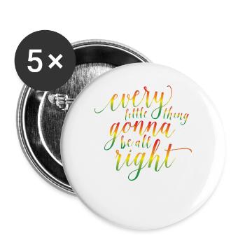 Reggae Rasta Dread Jamaica - Buttons large 2.2''/56 mm (5-pack) - white - Front