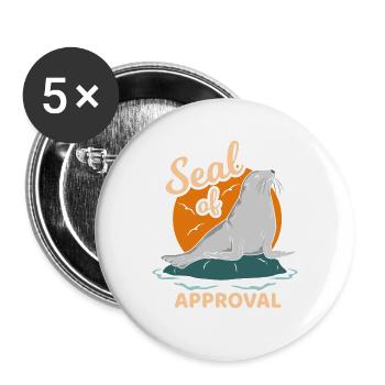 Seal - Buttons large 2.2''/56 mm (5-pack) - white - Front
