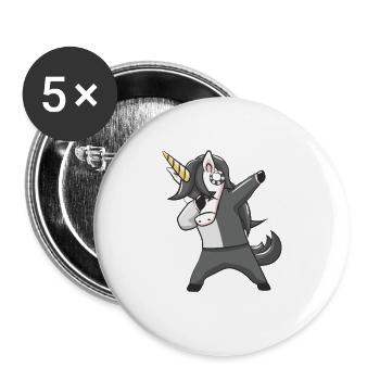Dabbing unicorn - Buttons large 2.2''/56 mm (5-pack) - white - Front