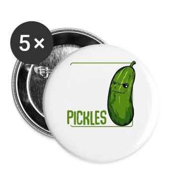 Gurkenheld Spruchbild - Buttons groß 56 mm (5er Pack) - Weiß - Vorne