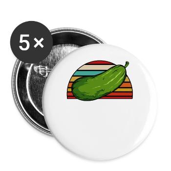 Pickle Squad Coucher de soleil rétro - Lot de 5 grands badges (56 mm) - blanc - Devant