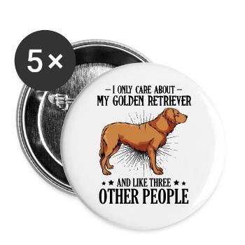 Golden Retriever Side Profile - Buttons large 2.2''/56 mm (5-pack) - white - Front