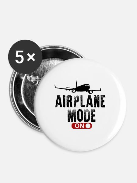Flugzeug-Modus ein - Buttons groß 56 mm (5er Pack) - Weiß
