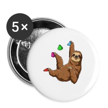 Funny Boulder Sloth - Chilled Sloth - Buttons large 2.2''/56 mm (5-pack) - white - Front