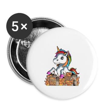 Zillacorn - Funny Kaiju Monster Unicorn - Buttons large 2.2''/56 mm (5-pack) - white - Front