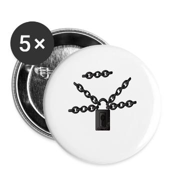 Ketten Kettenglieder Stahlketten Metalkette - Buttons groß 56 mm (5er Pack) - Weiß - Vorne