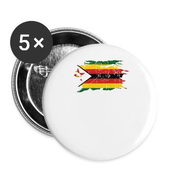 Zimbabwe - Buttons large 2.2''/56 mm (5-pack) - white - Front