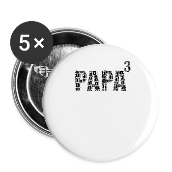 dreifacher Papa aus Binärcode für Fachinformatiker - Buttons groß 56 mm (5er Pack) - Weiß - Vorne