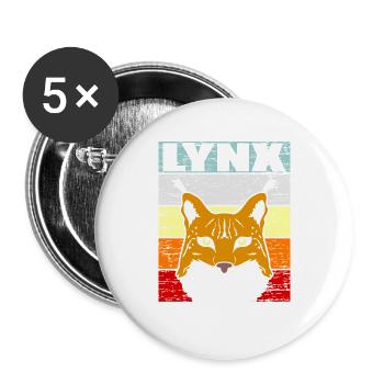 Luchs - Buttons groß 56 mm (5er Pack) - Weiß - Vorne