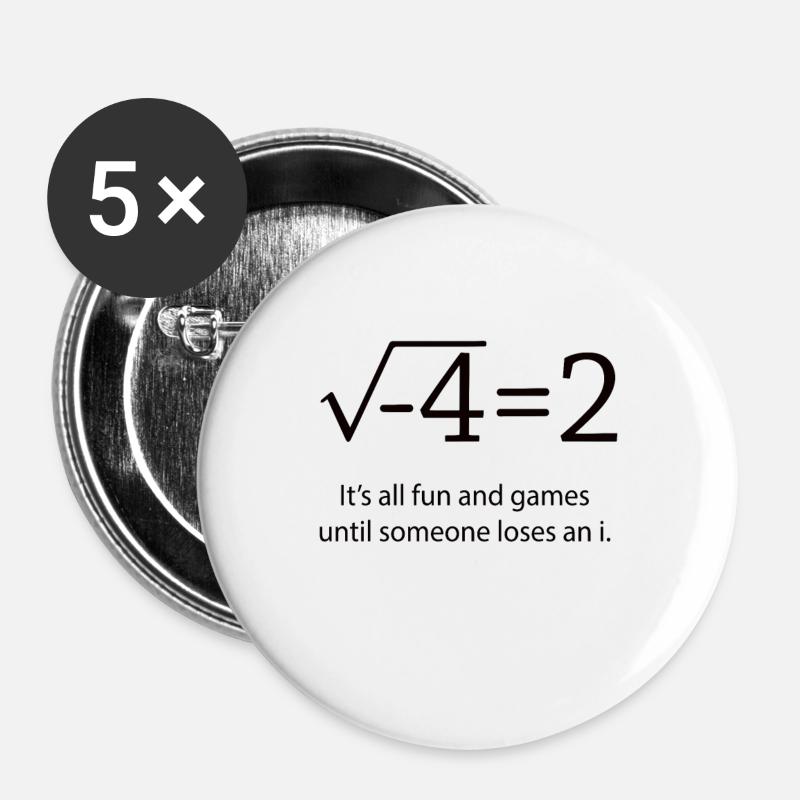 mathematics - Buttons large 2.2''/56 mm (5-pack) - white