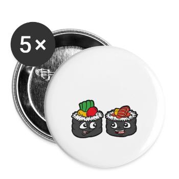 VERY RICE TO MEET YOU sushi fan humor saying - Buttons large 2.2''/56 mm (5-pack) - white - Front