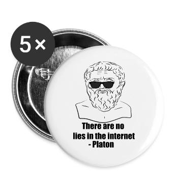Platon - Buttons groß 56 mm (5er Pack) - Weiß - Vorne