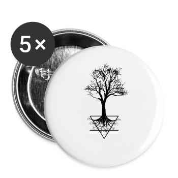 Baum des Lebens Geschenk der spirituellen Esoterik - Buttons groß 56 mm (5er Pack) - Weiß - Vorne
