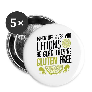 Gluten Free Lemon Lime Graphic - Buttons large 2.2''/56 mm (5-pack) - white - Front
