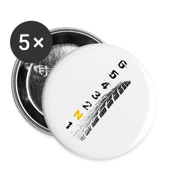 Gänge - Motorrad - Schaltung / schwarz - Buttons groß 56 mm (5er Pack) - Weiß - Vorne