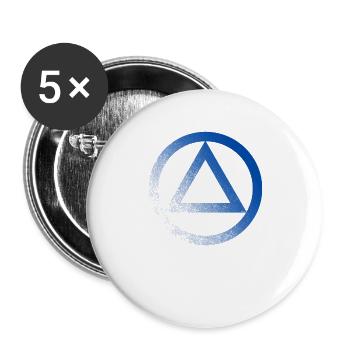 Logo symbole alcoolique anonyme AA NA anti alcool - Lot de 5 grands badges (56 mm) - blanc - Devant