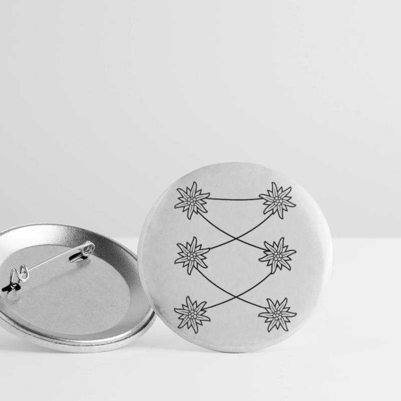 Edelweiss Dirndl Schuerze Buttons groß 56 mm (5er Pack)