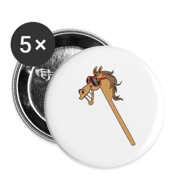 Hobby Horse Hobby Horsing funny - Buttons large 2.2''/56 mm (5-pack) - white - Front