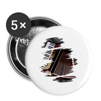 Orgue à main accordéon accordéon délavé - Lot de 5 grands badges (56 mm) - blanc - Devant