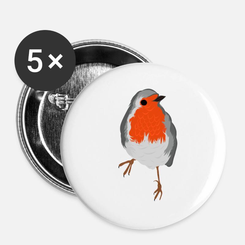 Robin - Buttons large 2.2''/56 mm (5-pack) - white