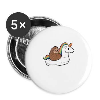 Hedgehog Einhorn Tierliebhaber Geschenk - Buttons groß 56 mm (5er Pack) - Weiß - Vorne