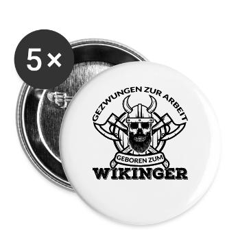 Wikinger Vikinger Wikinger Odin Loki Yggdrasil - Buttons groß 56 mm (5er Pack) - Weiß - Vorne
