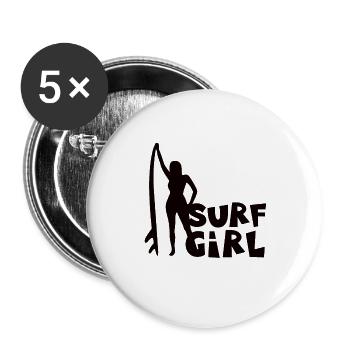 Surf surfing - Buttons large 2.2''/56 mm (5-pack) - white - Front