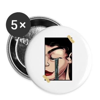 Fille esthétique Soft Girl Synthwave Vaporwave Egirl - Lot de 5 grands badges (56 mm) - blanc - Devant
