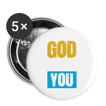Que Dieu te bénisse - Lot de 5 grands badges (56 mm) - blanc - Devant