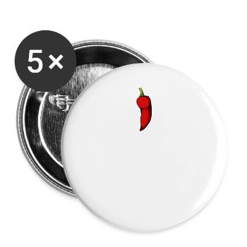 Spicy Pepper Typografie - Buttons groß 56 mm (5er Pack) - Weiß - Vorne