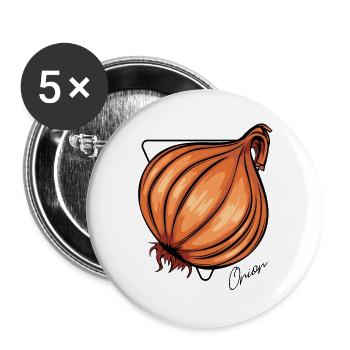Orange onion vector art - Buttons large 2.2''/56 mm (5-pack) - white - Front