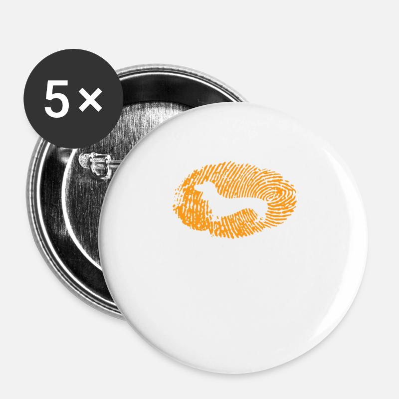 Dachshund Dachshund - Buttons large 2.2''/56 mm (5-pack) - white