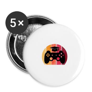 Gymi Einschulung Gymnasium 5. Klasse Geschenk - Buttons groß 56 mm (5er Pack) - Weiß - Vorne